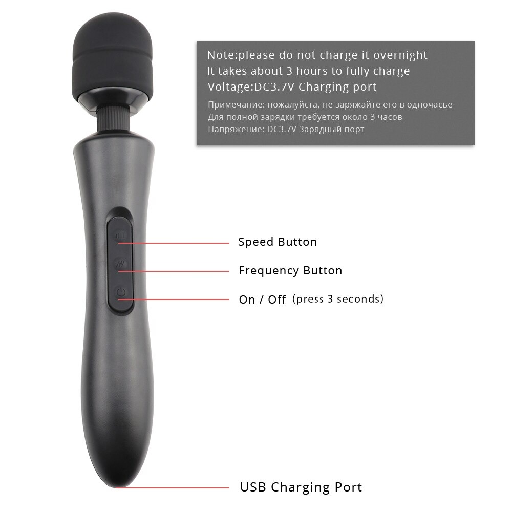Rechargeable Wand Vibrator for Women / Clitoris Stimulator for Ladies / Adult Sex Toys - EVE's SECRETS