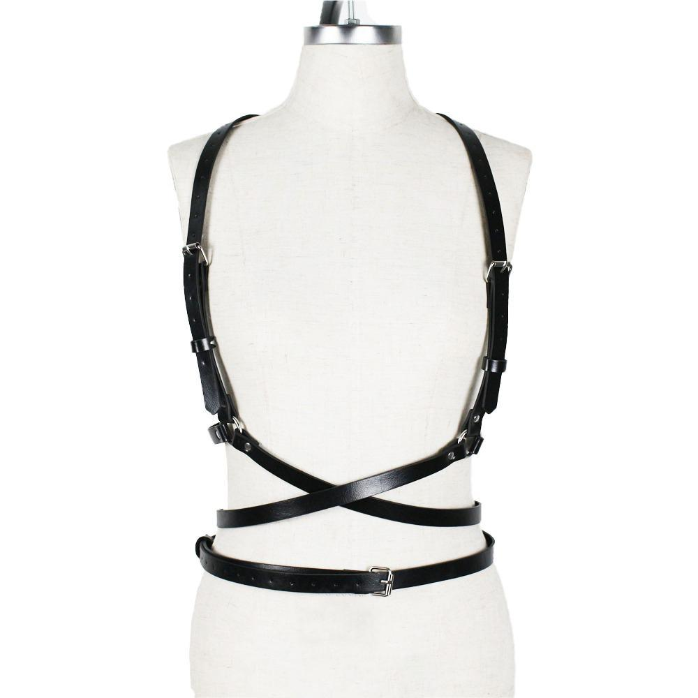 Red and Black Garter Belt / 2 Pcs Edgy Pastel Goth Women Sex Belts / Adult Gothic Bondage Body Harness - EVE's SECRETS