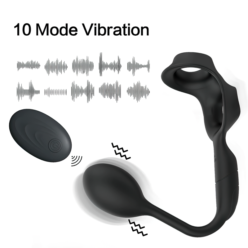 Remote Control Vibrating Penis Massager / Testicle Prostate Cock Ring / Sex Toys For Men - EVE's SECRETS