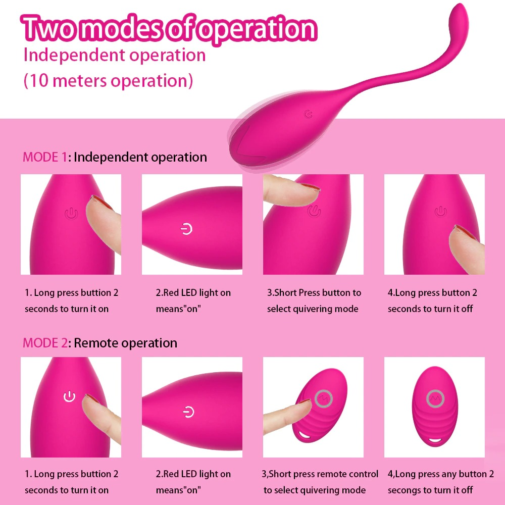 Remote Controlled Love Egg Vibrator / Clitoral Stimulator / Vaginal Muscle Exerciser - EVE's SECRETS