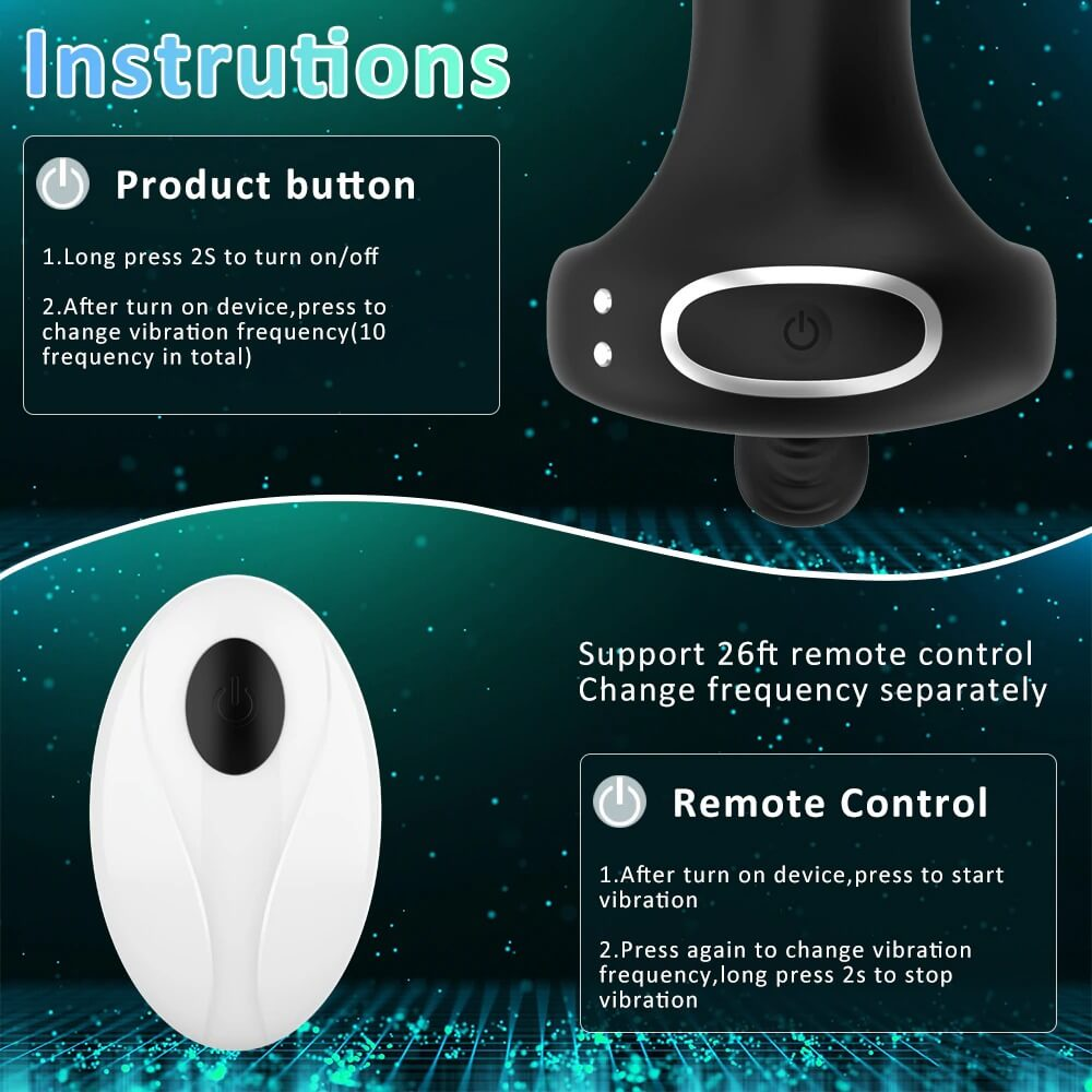 Remote Controlled Vibrators For Couples / Men's Silicone Cock Ring / Black Male Masturbator - EVE's SECRETS