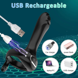 Remote Controlled Vibrators For Couples / Men's Silicone Cock Ring / Black Male Masturbator - EVE's SECRETS