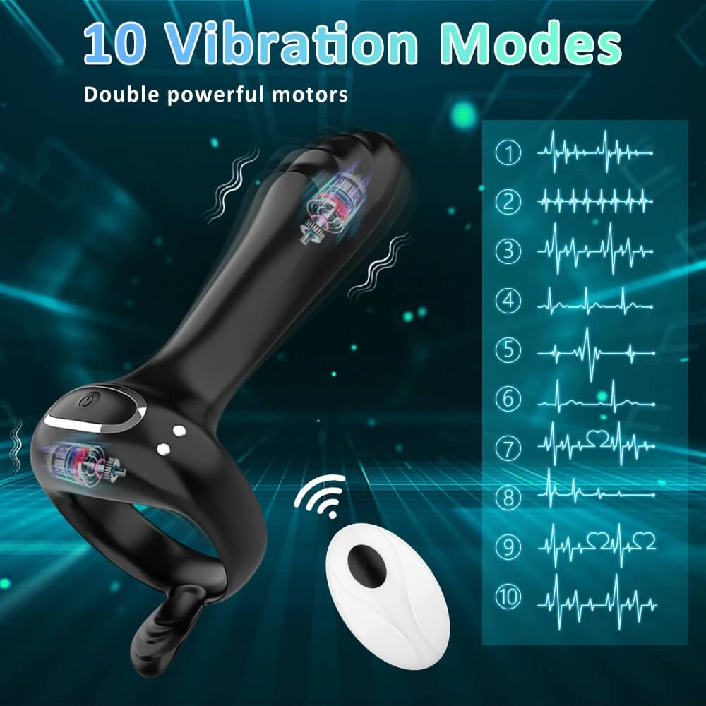 Remote Controlled Vibrators For Couples / Men's Silicone Cock Ring / Black Male Masturbator - EVE's SECRETS
