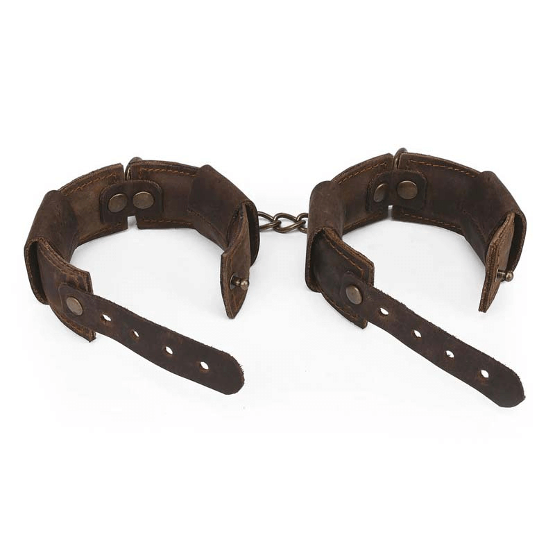 Retro BDSM Bondage 4-Piece Kit / Handcuffs & Restraint Collar for Adult / Erotic Sex Toys - EVE's SECRETS
