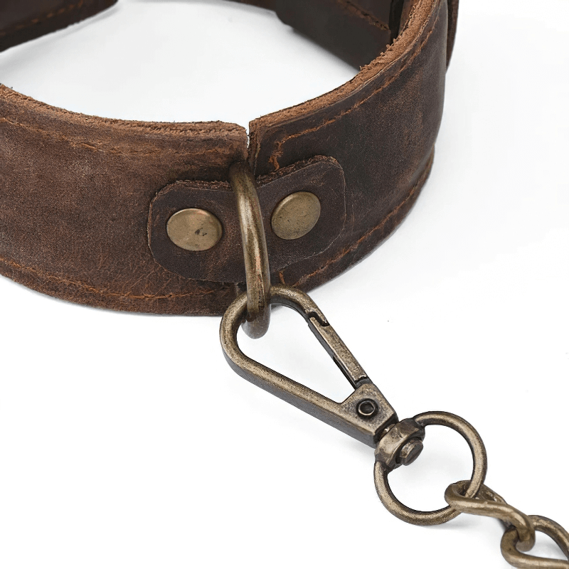 Retro BDSM Bondage 4-Piece Kit / Handcuffs & Restraint Collar for Adult / Erotic Sex Toys - EVE's SECRETS