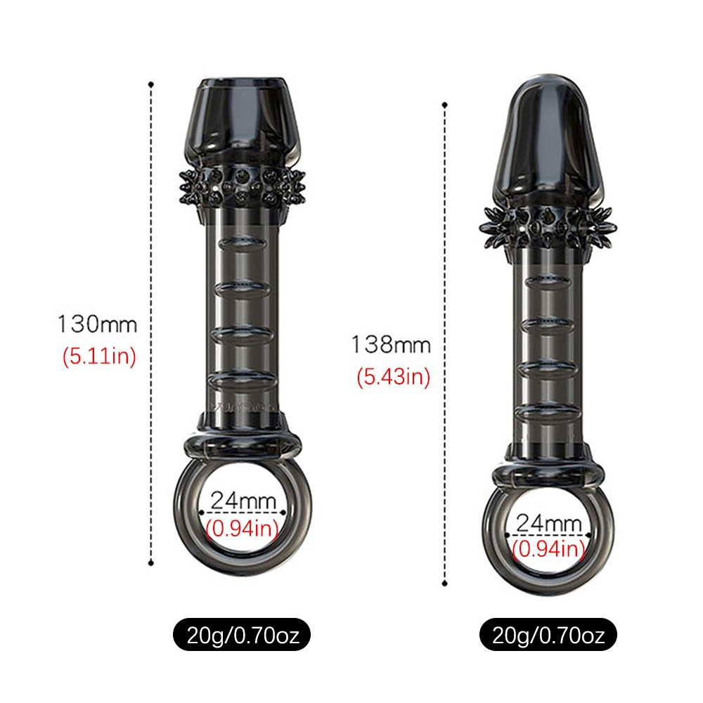 Ribbed Penis Sleeves with Thorns and Cock Rings / Sex Toys for Men in Two Variants - EVE's SECRETS