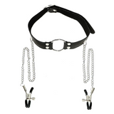 Role Play Mouth Gag Body Harness / PU Leather Breast Clips / Restraints Sex Toys For Women - EVE's SECRETS