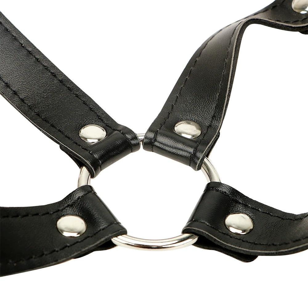 Role Play Mouth Gag Body Harness / PU Leather Breast Clips / Restraints Sex Toys For Women - EVE's SECRETS
