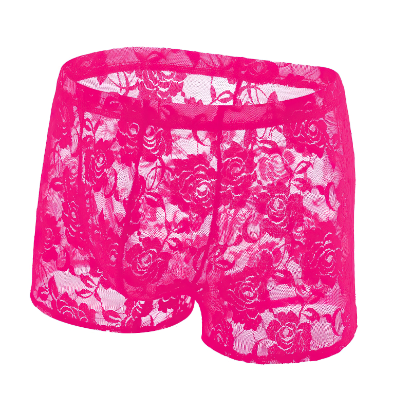 Men's Lace See Through Hollow Out Underwear / Sexy Male Transparent Boxer Shorts - EVE's SECRETS