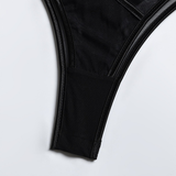 Seductive Black Mesh Bodysuit with Halter Neck and Shoulder Straps / Women's Sexy Outfits - EVE's SECRETS