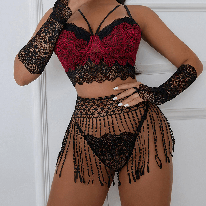 Sensual Erotic Female Underwear / Sexy Women's Thongs Garters Lace Bra Lingerie - EVE's SECRETS