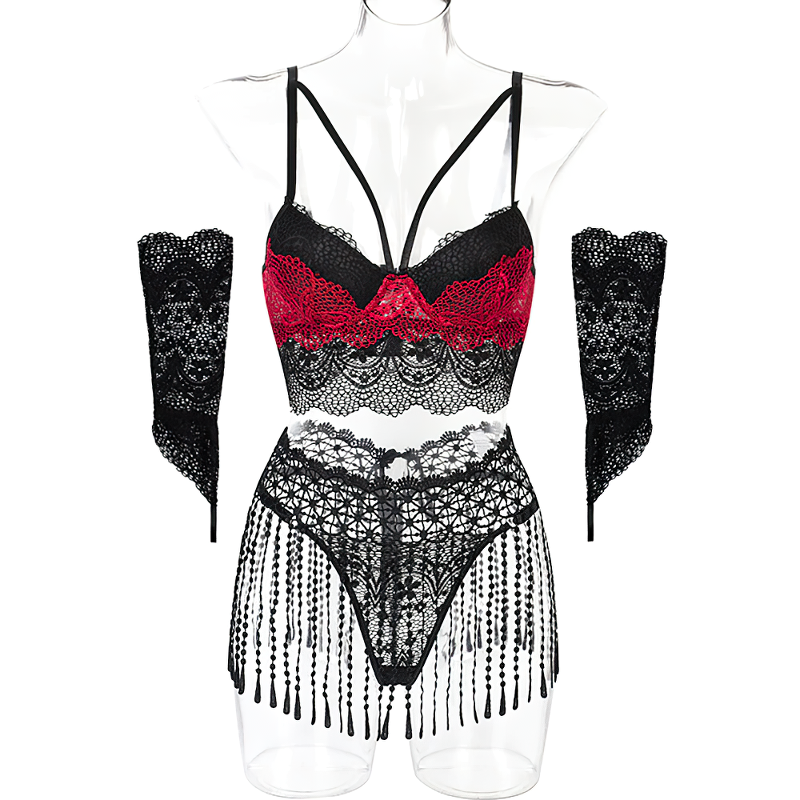 Sensual Erotic Female Lingerie Underwear / Sexy Women's Thongs Garters Lace Bra Lingerie - EVE's SECRETS