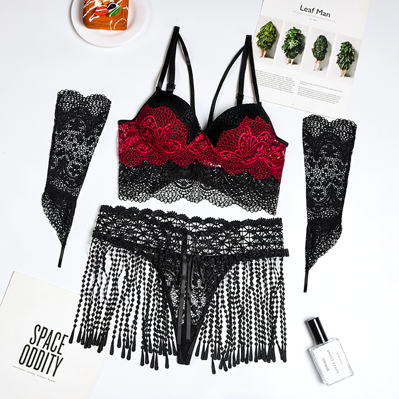 Sensual Erotic Female Lingerie Underwear / Sexy Women's Thongs Garters Lace Bra Lingerie - EVE's SECRETS
