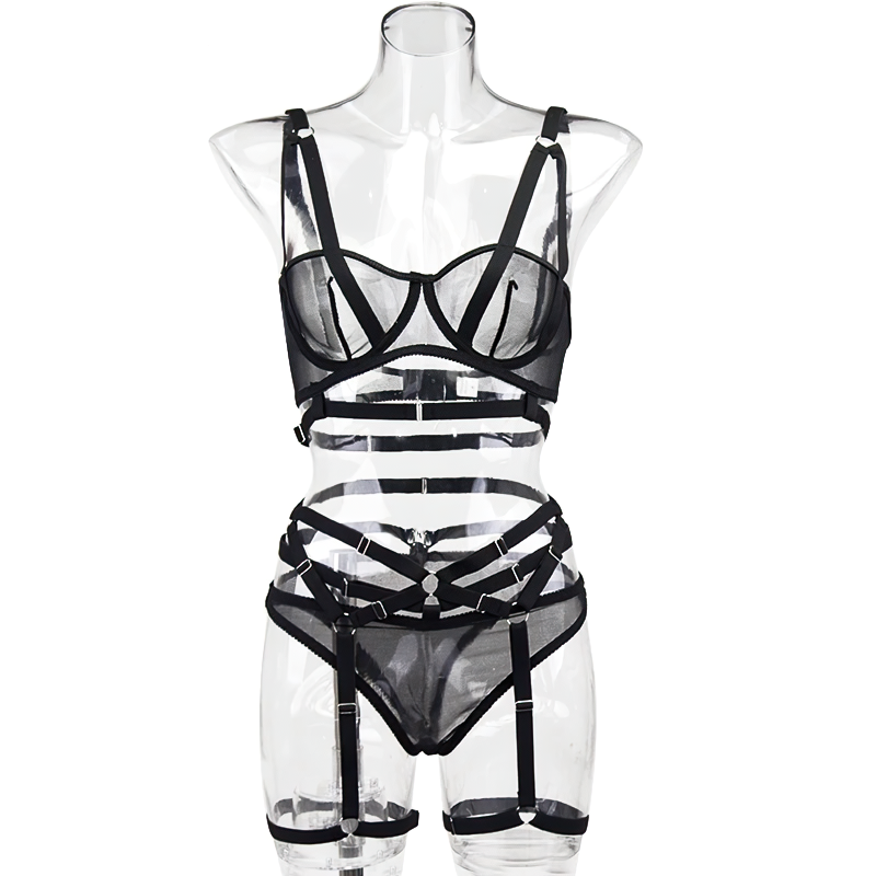 Sensual Transparent Erotic Lingerie Bandage / Intimate Female Bra Garters and Briefs - EVE's SECRETS