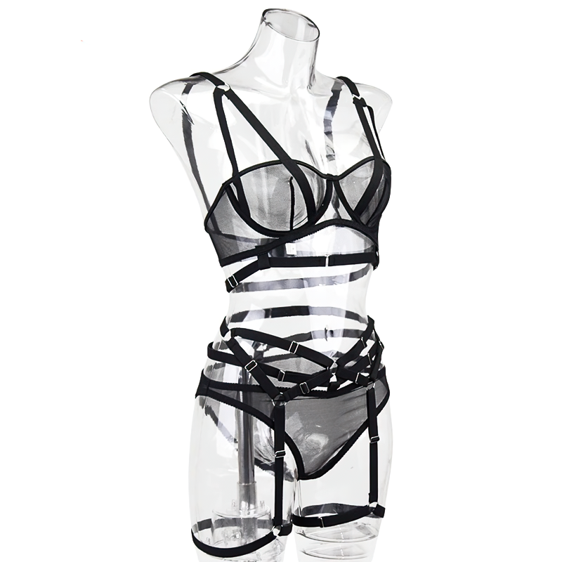 Sensual Transparent Erotic Lingerie Bandage / Intimate Female Bra Garters and Briefs - EVE's SECRETS