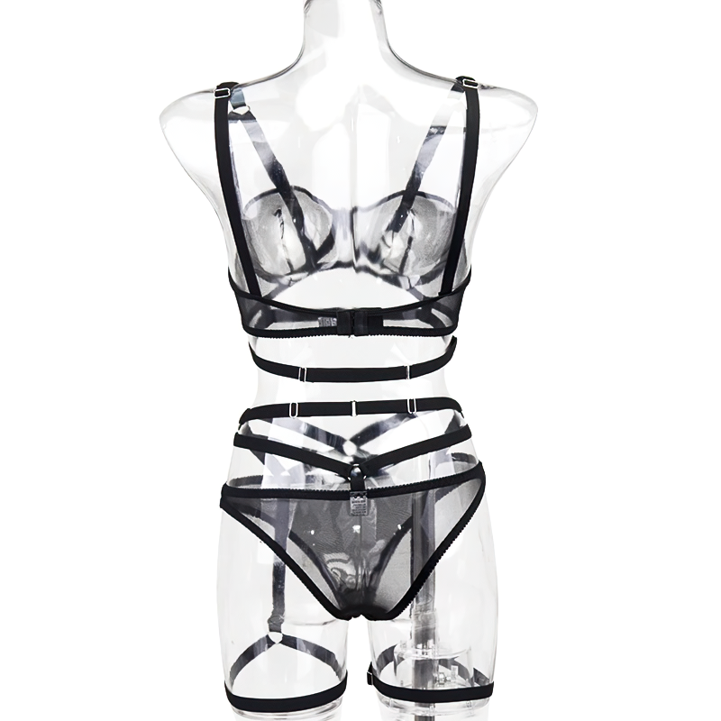 Sensual Transparent Erotic Lingerie Bandage / Intimate Female Bra Garters and Briefs - EVE's SECRETS