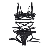 Sinnliche transparente erotische Dessous-Bandage / intime weibliche BH-Strumpfbänder und Slips
