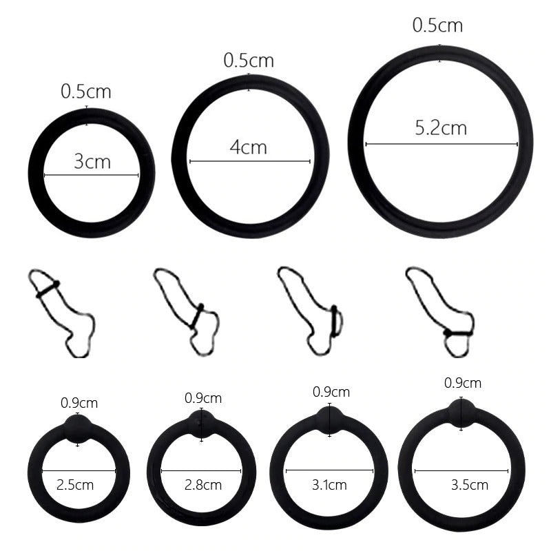 Set of Cock Rings / Penis Trainer Delay Ejaculation High Elasticity Time Lasting Sex Toys for Men - EVE's SECRETS