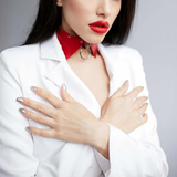 Sexy Adjustable Collar with Slave Ring and Rivets / BDSM Bondage Choker / Women's Fetish Accessories - EVE's SECRETS
