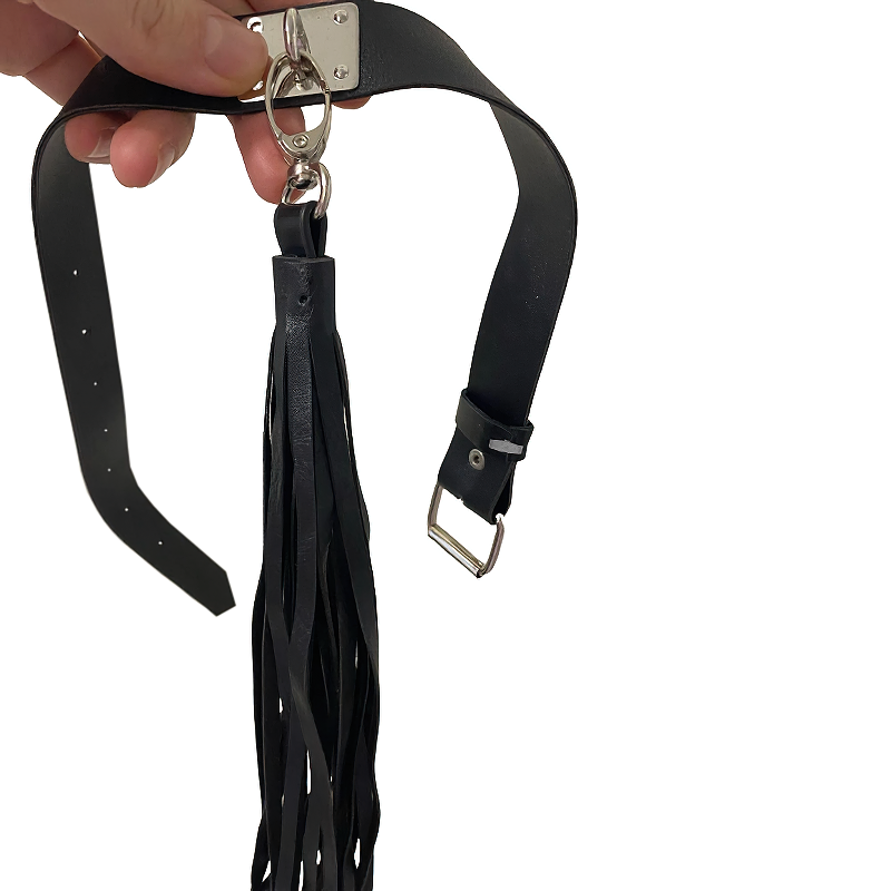 Sexy BDSM Adjustable Collar with Tassel / Black Faux Leather Choker / Erotic Accessories for Women - EVE's SECRETS