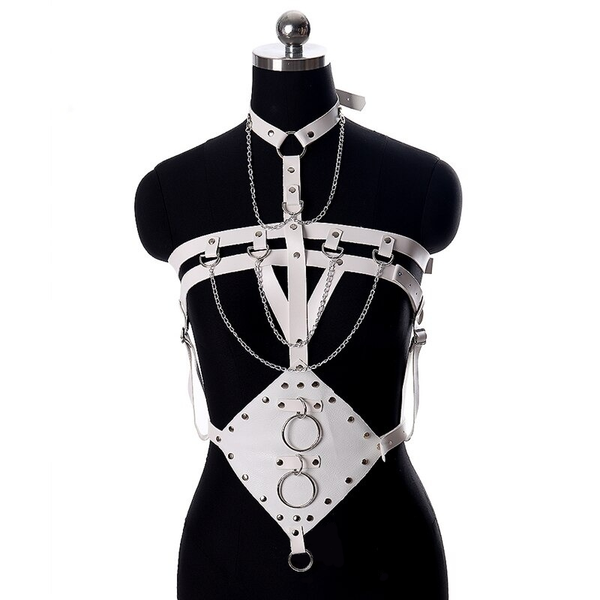 Sexy BDSM Body Harness with Metal Chains and Rings / Women display picture 3