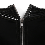 Sexy Black Dress for Women / Patent Leather Mini Dress with Open Cup / Erotic Wet Look Clothing - EVE's SECRETS
