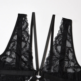 Sexy Black Hollow Out Lace Bodysuit for Women / Ladies Transparent Backless Skinny Bodysuits - EVE's SECRETS