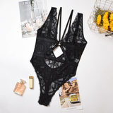 Sexy Black Hollow Out Lace Bodysuit for Women / Ladies Transparent Backless Skinny Bodysuits - EVE's SECRETS