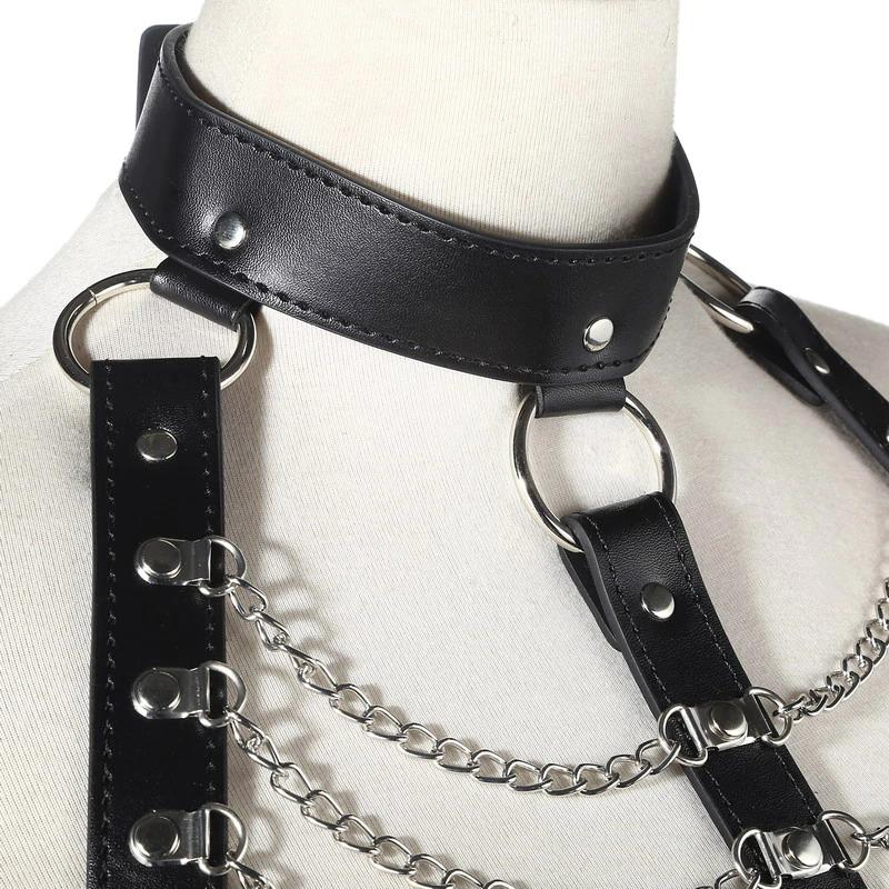 Sexy Body Chest Harness for Women with Many Chains / Body Harness Accessory in Fetish Fashion - EVE's SECRETS