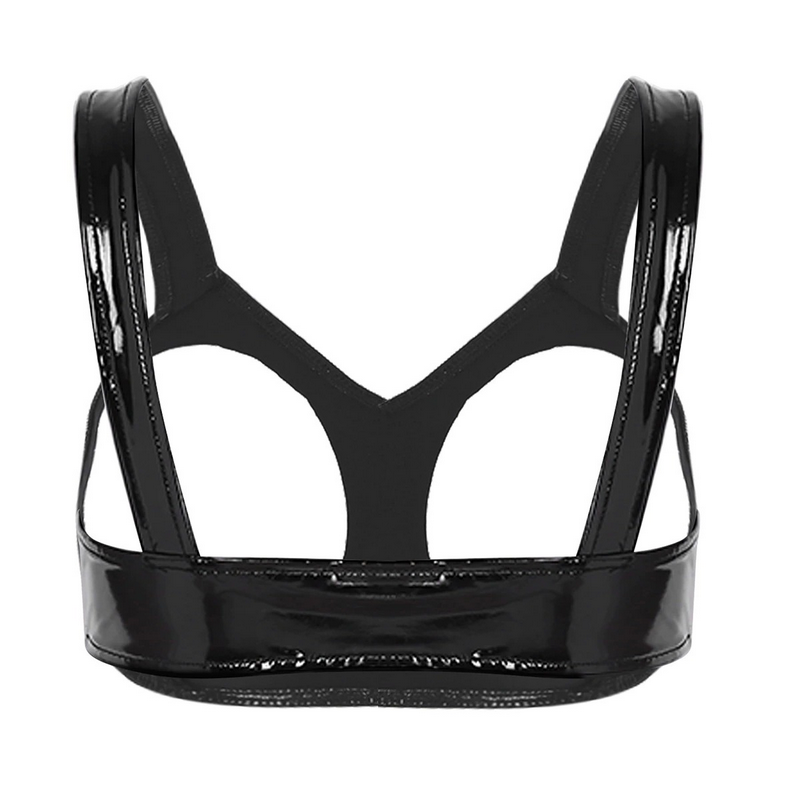 Sexy Clubwear Wet Look Women's Mini Bra /  Open Cups Porno Underwear / Hollow Out Female Bra - EVE's SECRETS