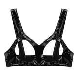 Sexy Clubwear Wet Look Women's Mini Bra /  Open Cups Porno Underwear / Hollow Out Female Bra - EVE's SECRETS