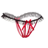 Sexy Female Panties with Bow / Underwear with Open Crotch / Transparent Lingerie for Ladies - EVE's SECRETS