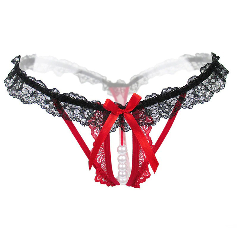 Sexy Female Panties with Bow / Underwear with Open Crotch / Transparent Lingerie for Ladies - EVE's SECRETS