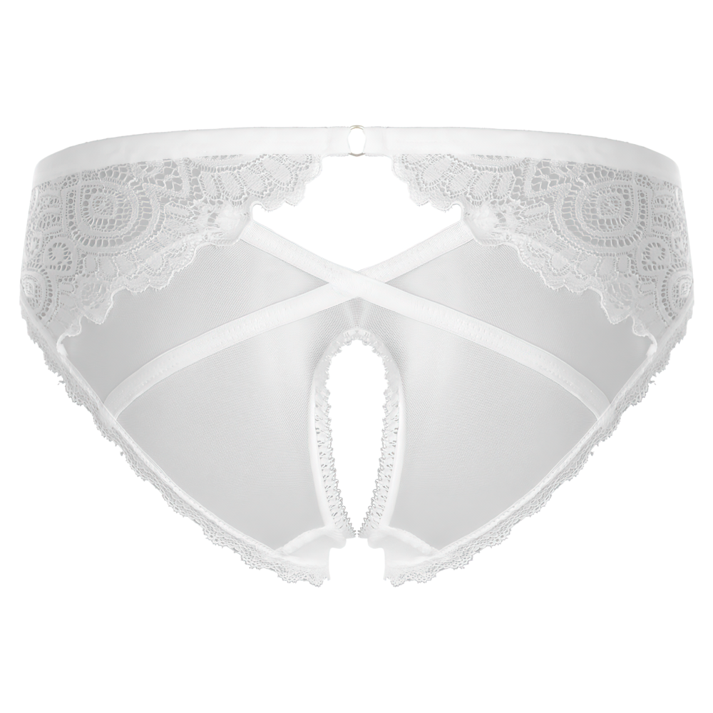 Sexy Female Underwear with Hearts / Erotic Women's Open Crotch Lace Panties - EVE's SECRETS