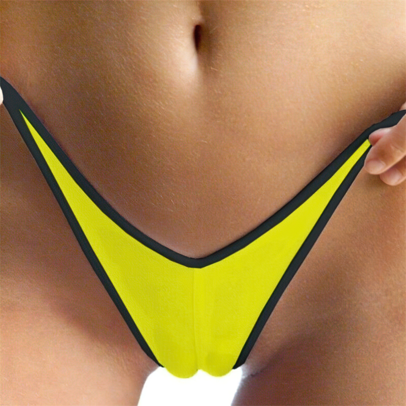 Sexy Female V-Shape Bikini Swimwear / Small Triagle Contrast Women's Lingerie Panties - EVE's SECRETS