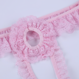 Sexy Gay Lingerie Panties With Lace / Sissy Crotchless Briefs With Open Hole - EVE's SECRETS