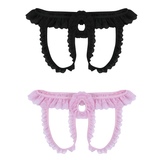 Sexy Gay Lingerie Panties With Lace / Sissy Crotchless Briefs With Open Hole - EVE's SECRETS