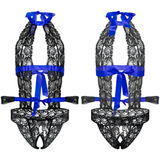 Sexy Gay Open Crotch Bodysuit Romper / Bodystocking Sleepwear with Bracelets - EVE's SECRETS