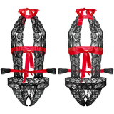 Sexy Gay Open Crotch Bodysuit Romper / Bodystocking Sleepwear with Bracelets - EVE's SECRETS