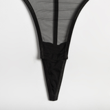 Sexy Hollow Out Bodysuit for Women / Erotic Female Black Transparent Bodysuits with Thong - EVE's SECRETS