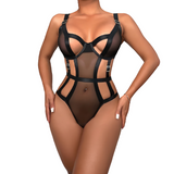 Sexy Hollow Out Body pour femmes / Bodys transparents noirs féminins érotiques avec string