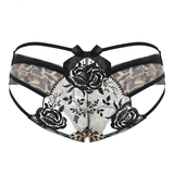 Sexy Hollow Panties With Rose Flower For Women / Breathable Transparent Lace Underwear - EVE's SECRETS