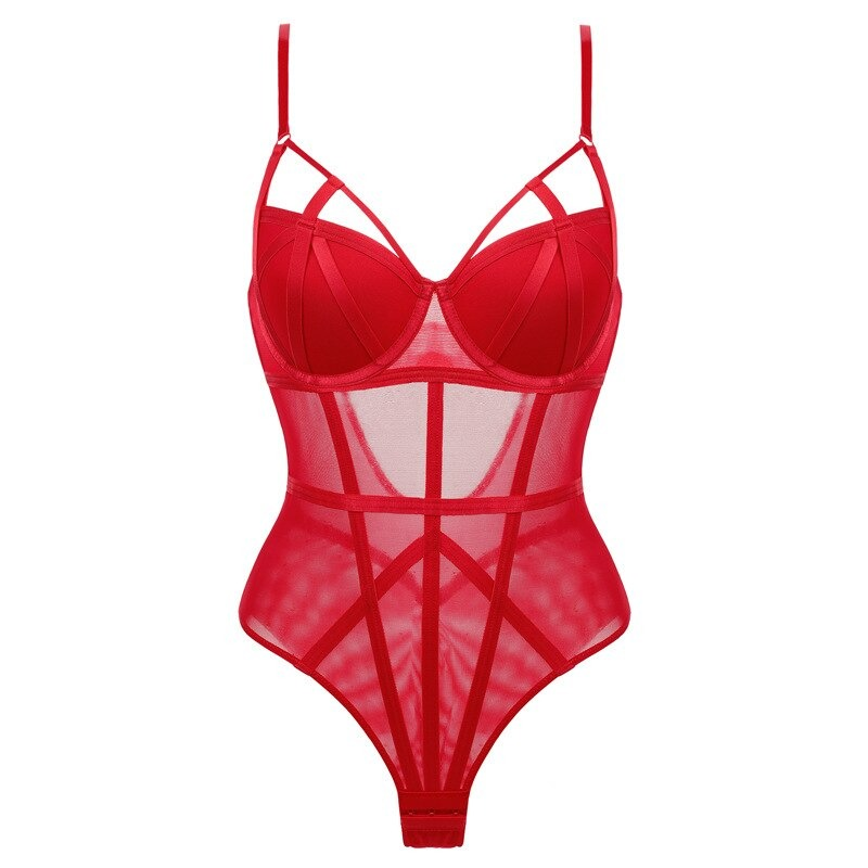 Sexy Lace Corset Bustier / Women Straps Padded Bra Lingerie / Elasticity Transparent Underwear - EVE's SECRETS