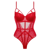 Sexy Lace Corset Bustier / Women Straps Padded Bra Lingerie / Elasticity Transparent Underwear - EVE's SECRETS
