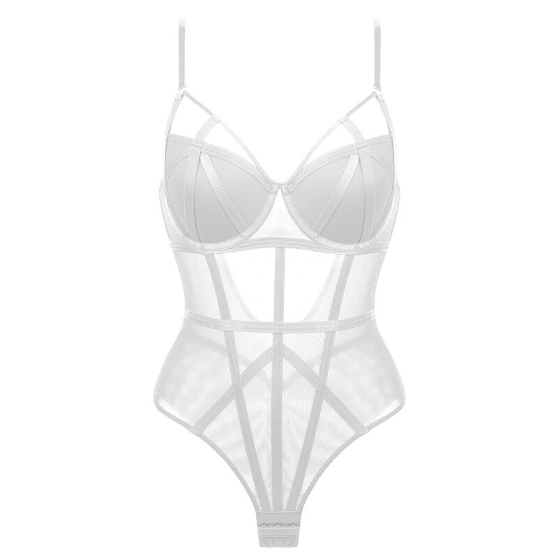 Sexy Lace Corset Bustier / Women Straps Padded Bra Lingerie / Elasticity Transparent Underwear - EVE's SECRETS