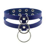 Sexy Layered Choker / Cosplay Necklace with Metal Rings / BDSM Aesthetic Accessories - EVE's SECRETS