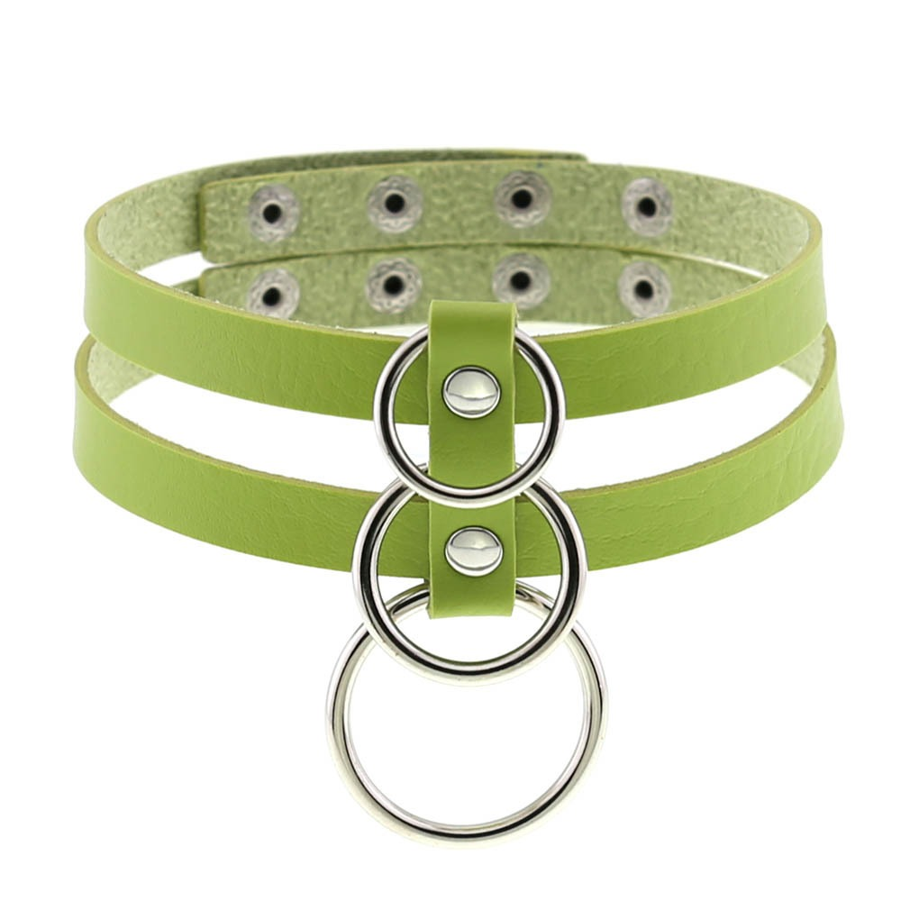 Sexy Layered Choker / Cosplay Necklace with Metal Rings / BDSM Aesthetic Accessories - EVE's SECRETS
