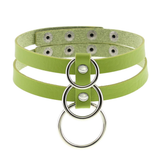 Sexy Layered Choker / Cosplay Necklace with Metal Rings / BDSM Aesthetic Accessories - EVE's SECRETS