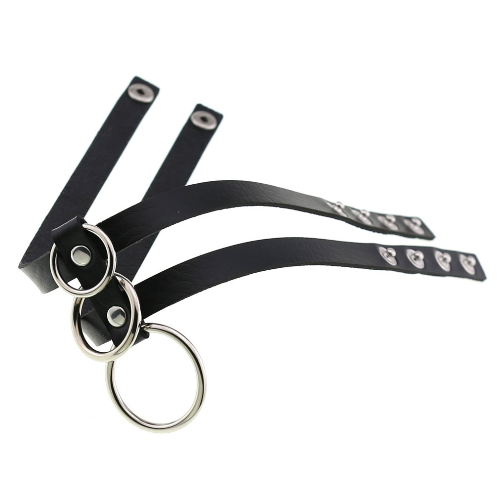 Sexy Layered Choker / Cosplay Necklace with Metal Rings / BDSM Aesthetic Accessories - EVE's SECRETS