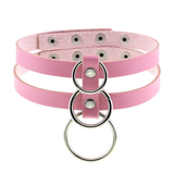 Sexy Layered Choker / Cosplay Necklace with Metal Rings / BDSM Aesthetic Accessories - EVE's SECRETS